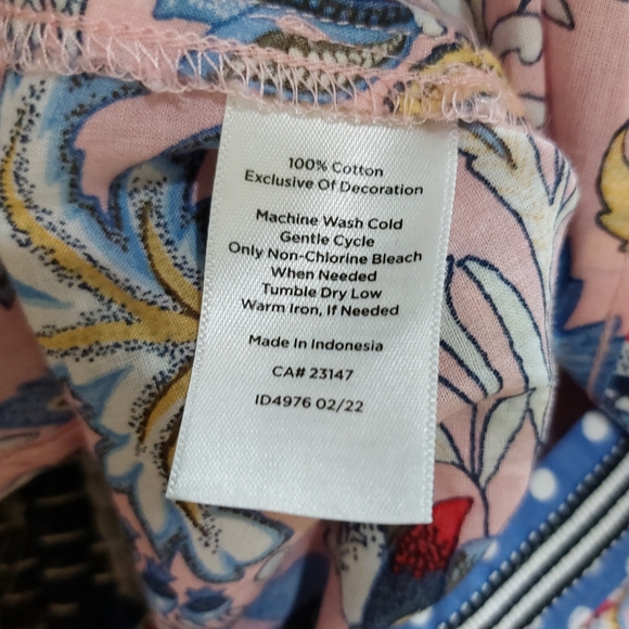 Tabots Petite Pink Colorful Paisley Floral Print Button Down Polka Dot Shirt - Picture 14 of 15